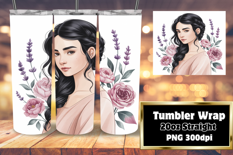 Unique Artwork for 20oz Tumbler , Beauty Woman