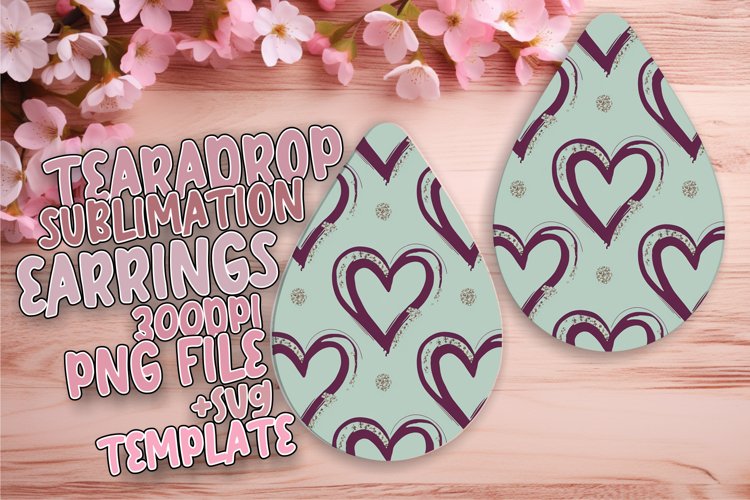 Bright Teardrop Earrings Design for DIY , Heart