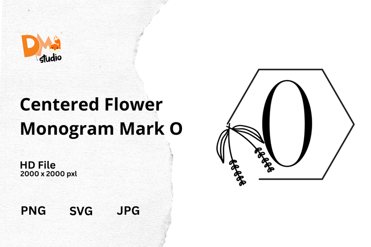 Centered Flower Monogram Mark