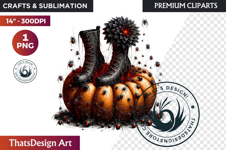 Halloween Character Boots - Spooky Gothic Clipart PNG
