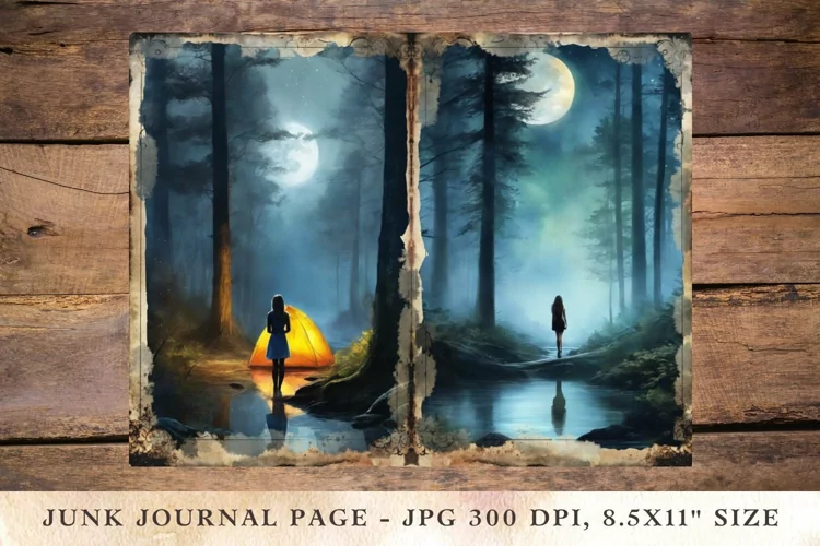 Printable Junk Journal Pages travel wanderlust girl 1