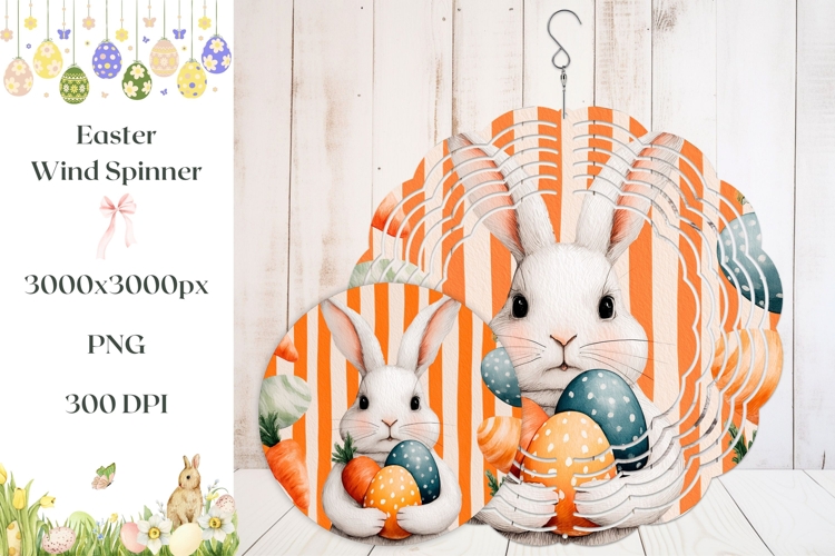 Cute Easter Bunny Wind Spinner, Easter Wind Spinner PNG