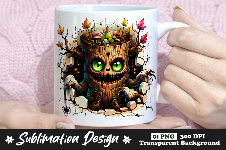 Tree Stump Monster Clipart Sublimation PNG