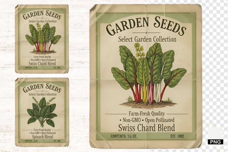Spring Vegetable Seeds Packet PNG