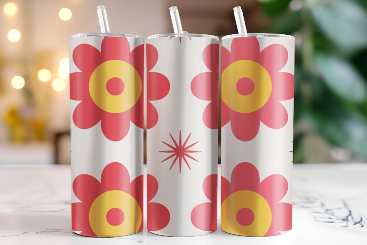Floral Pattern Tumbler Wrap | Sublimation | Tumblers