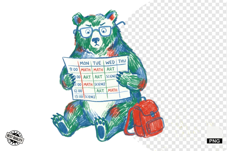 Back To School Teddy Bear Clipart