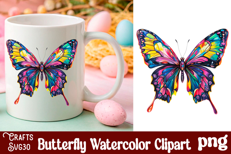 Watercolor Butterfly Clipart Image 3