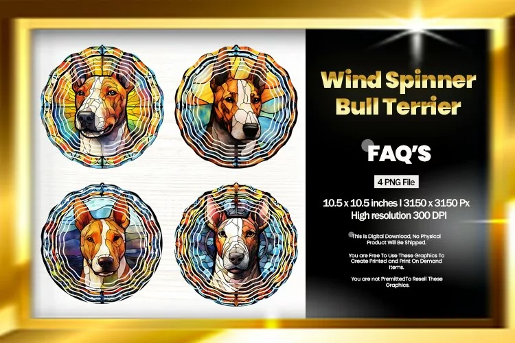 Bull Terrier Wind Spinner Sublimation - 04 Variation