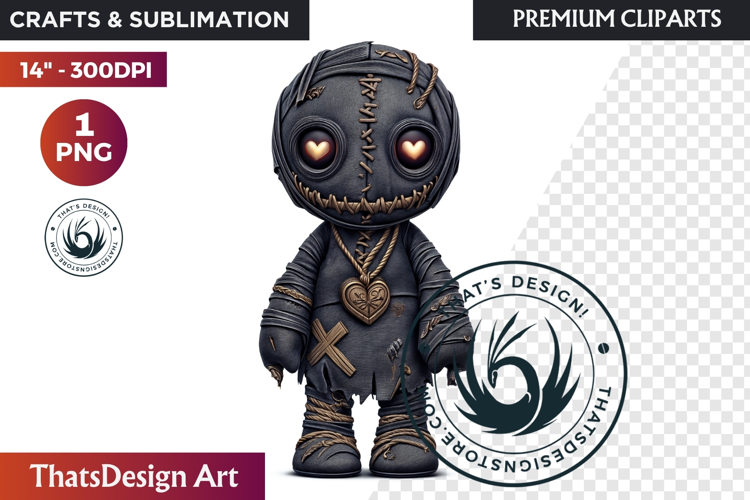Voodoo doll Halloween Clipart, black Magic gothic witchcraft