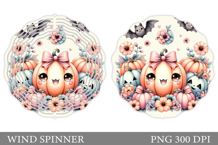 Cute Pumpkin Wind Spinner. Halloween Wind Spinner Design example image 1