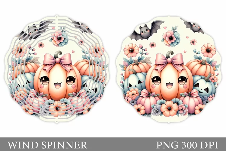 Cute Pumpkin Wind Spinner. Halloween Wind Spinner Design