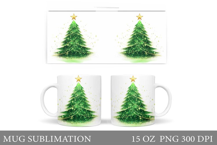 Christmas Tree Mug Sublimation. Christmas Tree Mug Design