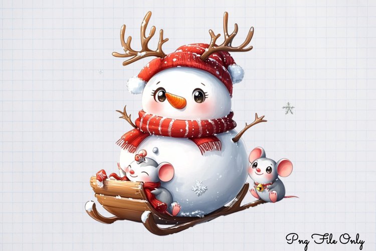 Cute Snowman Clipart Image 7