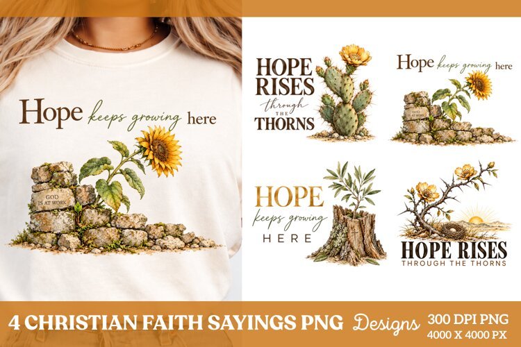 4 Christian Faith Sayings PNG example image 1