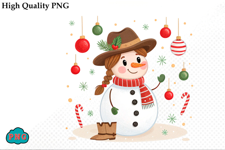 Christmas Cactus and Cow Boy Boots PNG