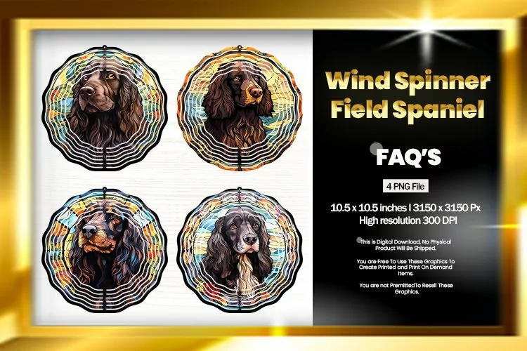 Field Spaniel Wind Spinner Sublimation - 04 Variation