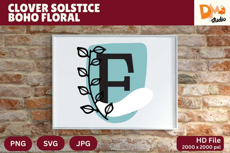 Clover Solstice Boho Floral Monogram