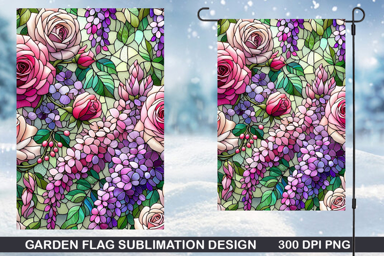 Flowers Garden Flag Sublimation| Summer Garden Flag PNG