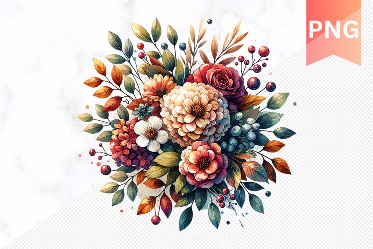 Autumn Botanical Sublimation - Clipart PNG Design