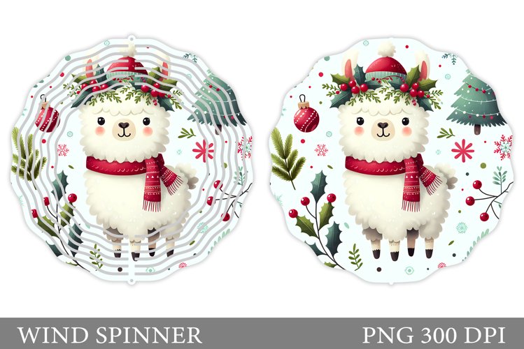 Christmas Lama Wind Spinner. Christmas Wind Spinner Design example image 1