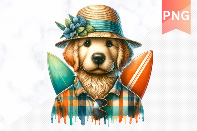 Summer Dog Sublimation - Clipart PNG Design