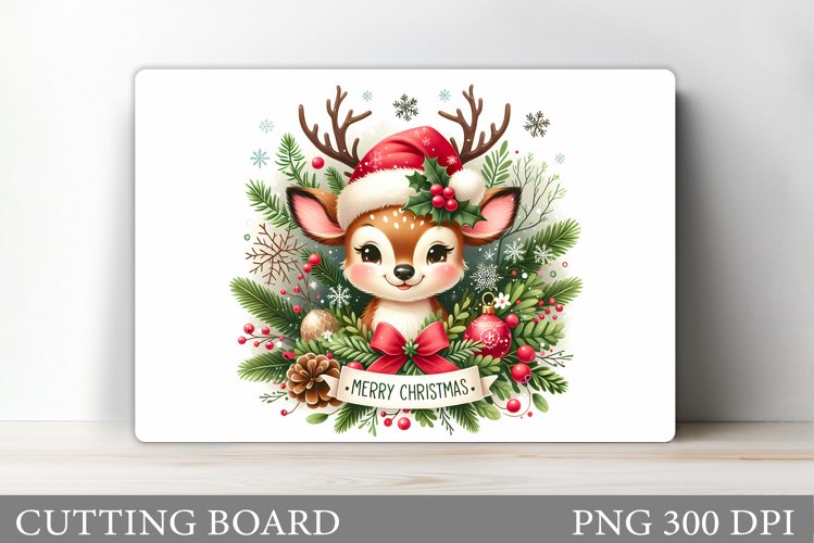 Christmas Deer Cutting Board. Christmas Cutting Board Design example image 1