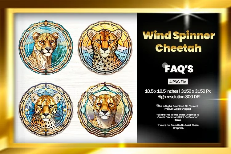 Cheetah Wind Spinner Sublimation - 04 Variations