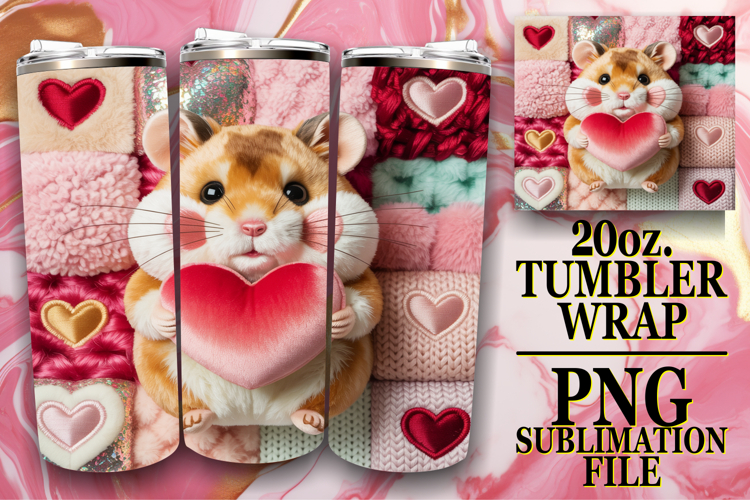 Whimsical nights 20oz tumbler wrap, Valenines Animals