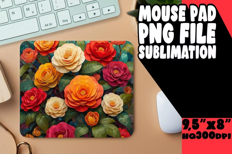 Vibrant Petals: Sublimation Mouse Pad