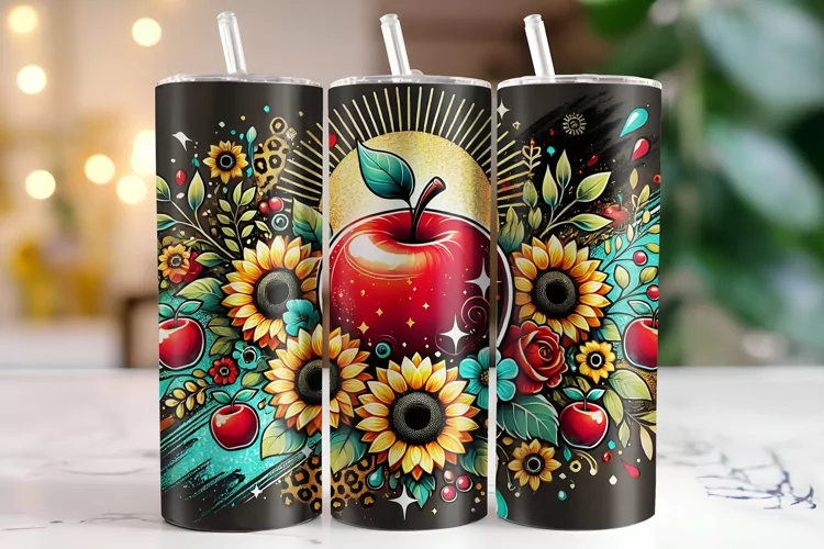 Apple Tumbler Wrap | Sublimation | Tumblers