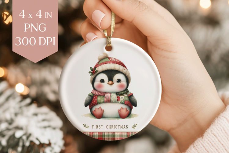 My First Christmas Penguin Sublimation PNG
