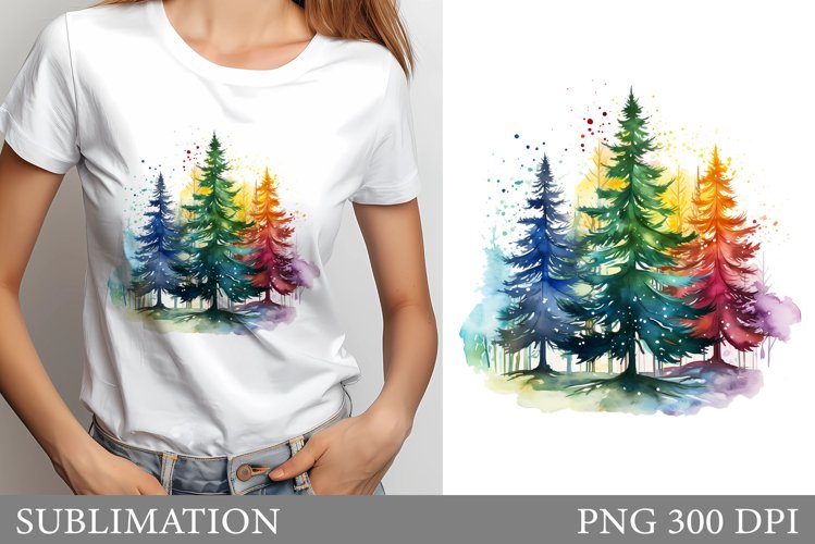 Christmas Tree T-Shirt Design. Christmas Tree Sublimation