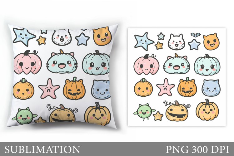 Halloween Pumpkin Pillow. Halloween Pillow Sublimation example image 1