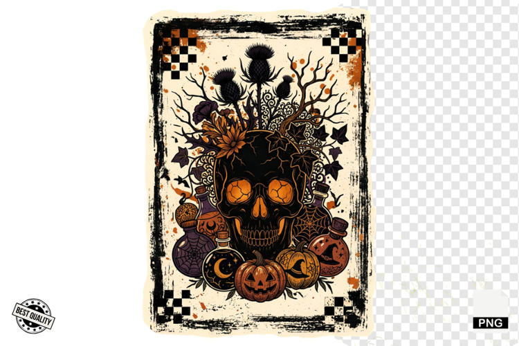 Distressed Vintage Halloween Design Clipart