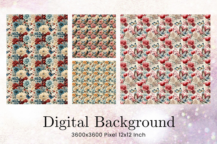 Flower Pattern Background Wallpaper Digital Paper_15