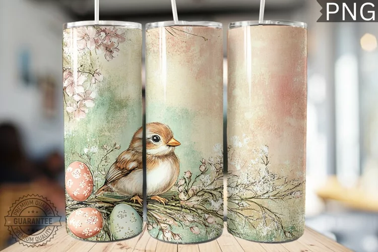 Spring Easter Tumbler Wrap - High Quality 300 Dpi
