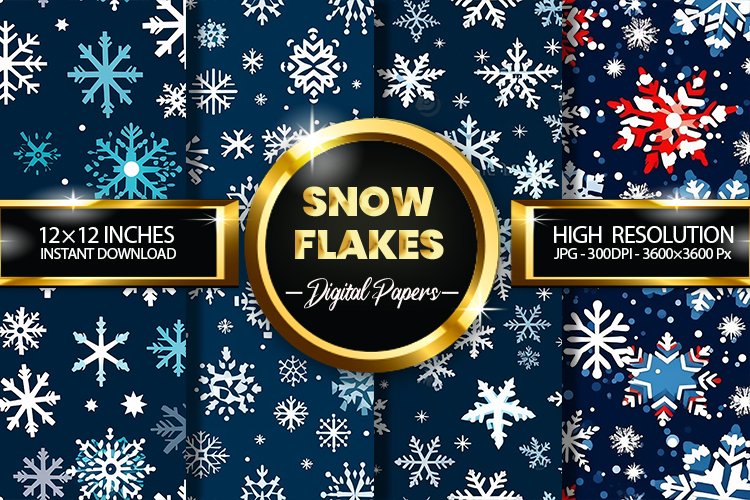 Snowflakes Digital Papers - 04 Variations