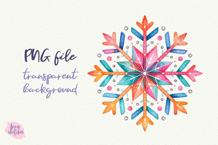 Transparent Background Snowflake Clipart Image 6