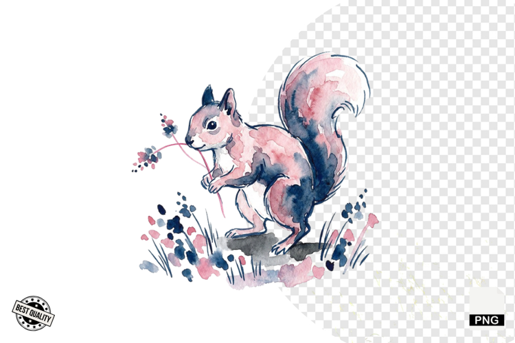 Watercolor Moonlit Meadow Clipart