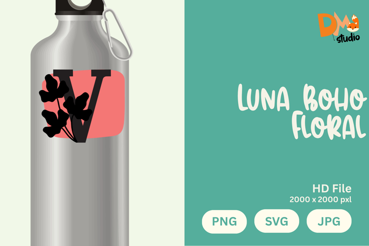 Luna Boho Floral Monogram