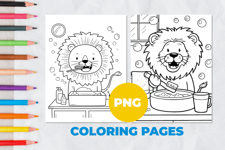 Leo brushes his teeth Coloring Pages | Coloring book