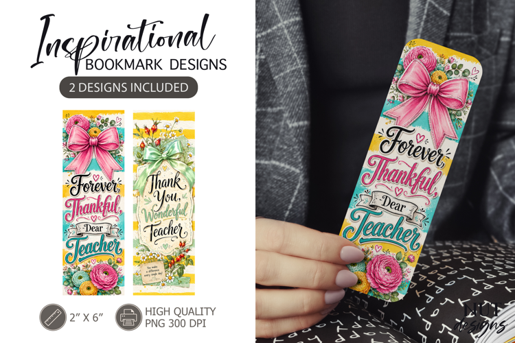 Thankful Floral Bookmarks Teacher appreciation