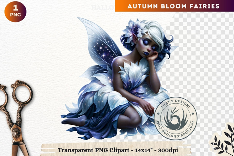 Autumn Bloom Floral Fairy Clipart, Mythical Fantasy PNG