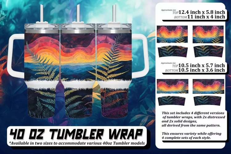 Vintage Flower Tumbler 40oz: Retro Elegance