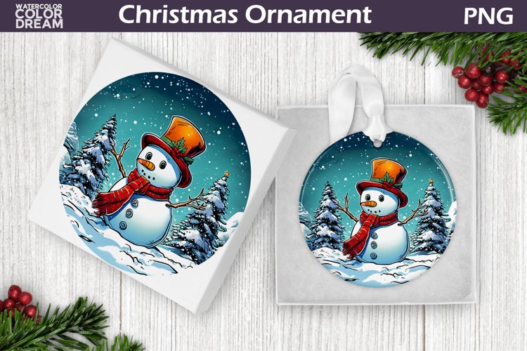 Christmas Ornament Snowman | Christmas Ornament Sublimation