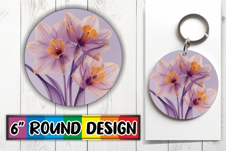Blooming Circle Sublimation Options - Keychain   Car