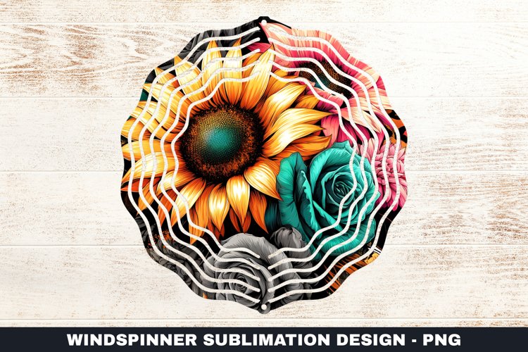 Flowers Wind Spinner Sublimation Design