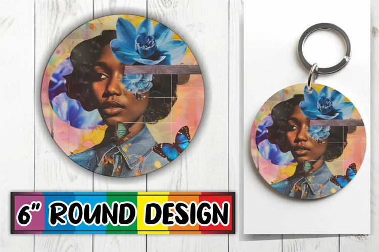 Black Woman Abstract Round Design Artistic Art PNG