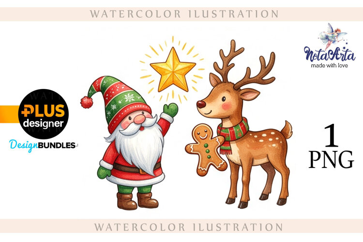 Christmas Gnome Santa with Reindeer example image 1