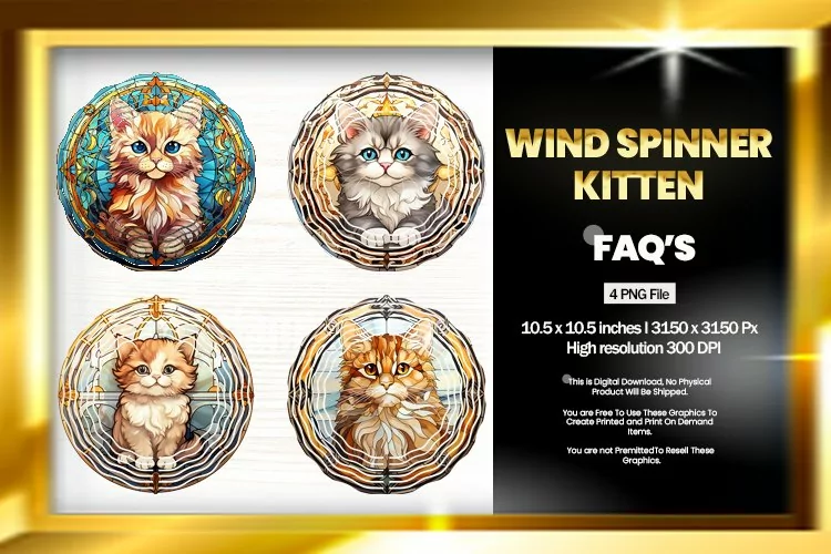 Kitten Wind Spinner Sublimation - 04 Variations
